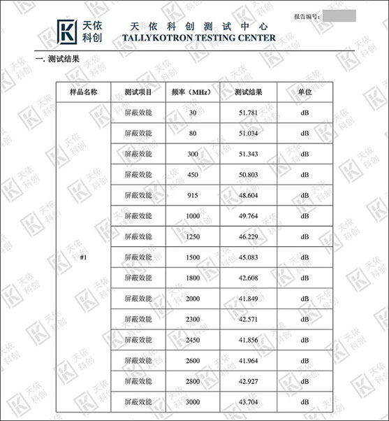 屏蔽效能檢測(cè) 